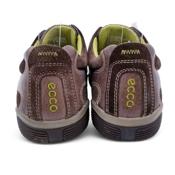 ECCO Brown w/ Green Suede Leather Suede Lace-Up Comfort Sneaker Size 39 EU 8 - Picture 4 of 7